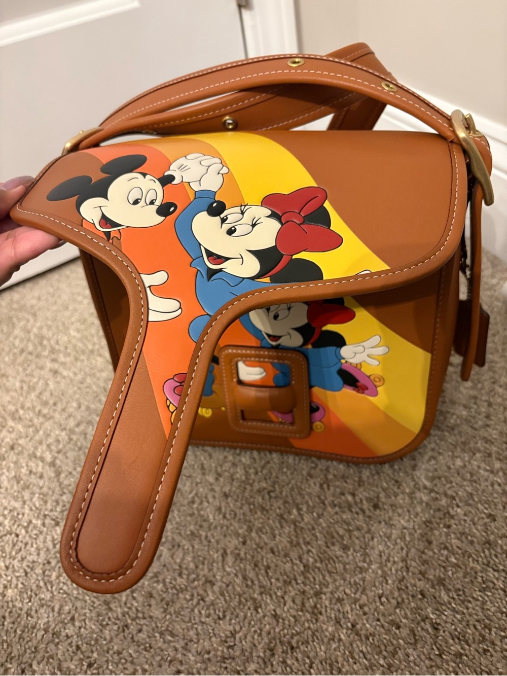 Coach Brown Leather Tote with Gold-Tone Zipper - Picture 6 of 9